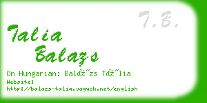 talia balazs business card